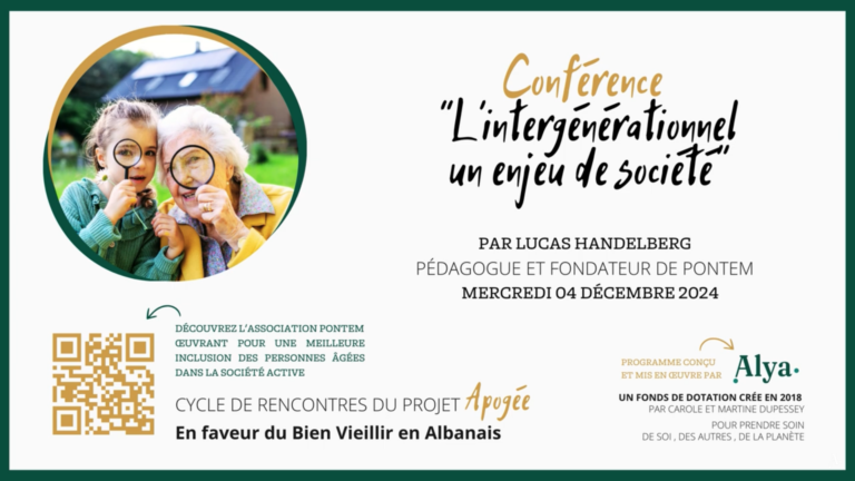 Conférence « l&rsquo;intergénérationnel un enjeu de société » – Alya
